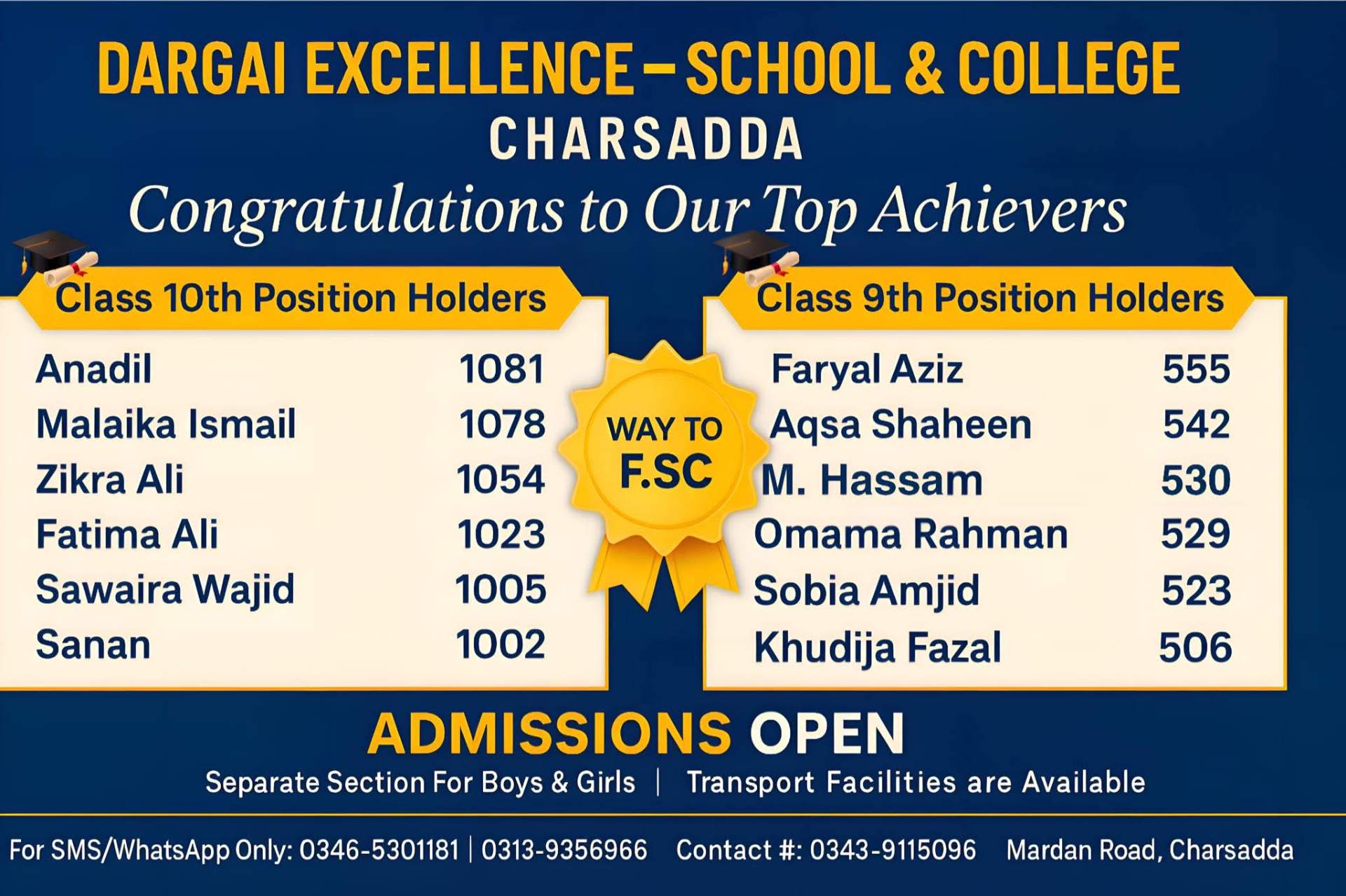 Congratulations to Our Top Achievers